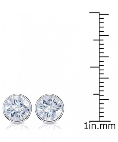 18k Gold Round Moissanite Stud Earrings (1 to 7ct TGW, H-I) Bezel-set, Screw-Back White Gold 1.5 carats $501.60 Earrings