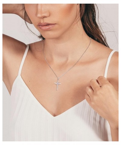 Infinity Heart Cross Necklace Sterling Silver Crucifix Pendant Gemstones Criss Jewelry for Women 06-alexandrite-Jun $24.20 Ne...