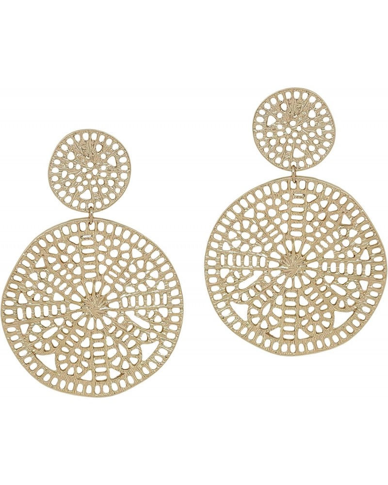 Filigree Geometric Gold Drop Earrings, Dangle, Gift for Her $9.64 Earrings