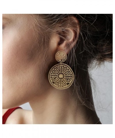 Filigree Geometric Gold Drop Earrings, Dangle, Gift for Her $9.64 Earrings