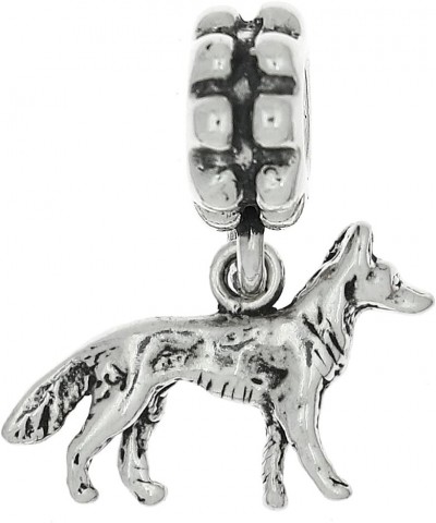 Sterling Silver Oxidized Small German Shepherd European Dangle Bead Charm $18.70 Bracelets