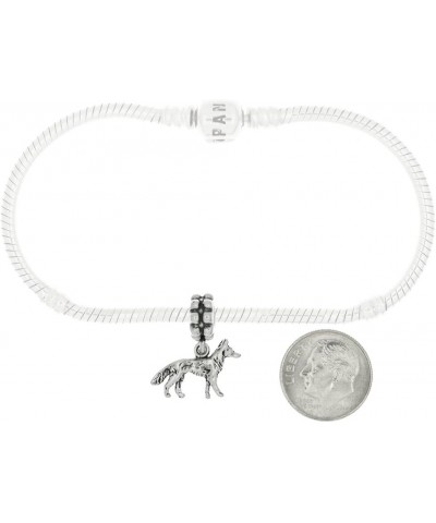 Sterling Silver Oxidized Small German Shepherd European Dangle Bead Charm $18.70 Bracelets