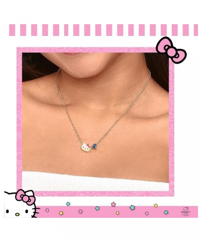 Sanrio Womens Crystal Birthstone Necklace 16 + 2'', 18kt Yellow Gold Flash Plated Necklace Official License September-Saphire...