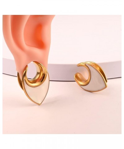 2PCS Ear Gauges Fashion Conch Shell Saddle Ear Plugs Body Piercing Tunnels 316 Stainless Steel Hypoallergenic Earrings Plugs ...