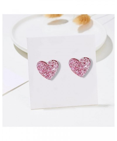 Lightweight Unique Acrylic Red Love Heart Stud Earrings for Women Girls Wife Lover Statement Resin Jewelry Valentines Mothers...